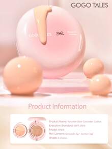 GOGO TALES Kem che khuyết điểm và kem nền dạng cushion Porcelain Light-Infused, kem che khuyết điểm dạng lì và kem nền dạng cushion lâu trôi, kiểm soát dầu, bảng màu 2 trong 1 dành cho da hỗn hợp, da dầu và da khô, phù hợp cho học sinh, GOGOTALES - G01 Da trắng sáng - Xem 11
