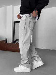 Men's Casual Washed Personalized Versatile Denim Jeans