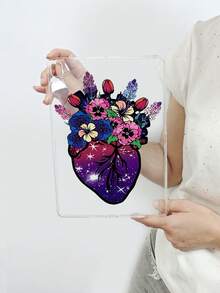 Valentine's Day Heart Pattern Transparent Flat Case, Colorful Floral Heart Flat Case, Galaxy Starry Sky Print Transparent Soft Case, Aesthetic, Compatible With IPad Case, Shockproof Aesthetic Cover, Compatible With IPad Accessories, Kindle Case, Compatible With IPad Cases 11th Generation, Cover, Compatible With IPad Protective Shell A16, Suitable For 10th Generation Compatible With IPad Protective Case, Compatible With IPad Accessories S Quick Ship Gifts - Clear - View 20