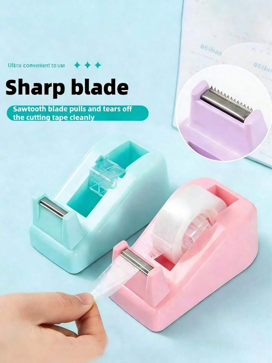 1个带加重防滑底座的桌面胶带座，适用于办公室、工艺品制作、艺术项目、剪贴簿、学校、礼品包装和包裹递送 - 彩色 - 查看 1