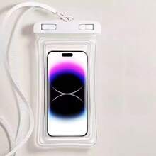 1个IPX8级防水手机袋，适合海滩使用，带挂绳，可漂浮，是度假、海滩、泳池旅行的必备品，兼容 16/15/14/13/12/11 Pro Max Plus/XS/XR、Galaxy S24/S23，最大7.2英寸 - 彩色 - 查看 7