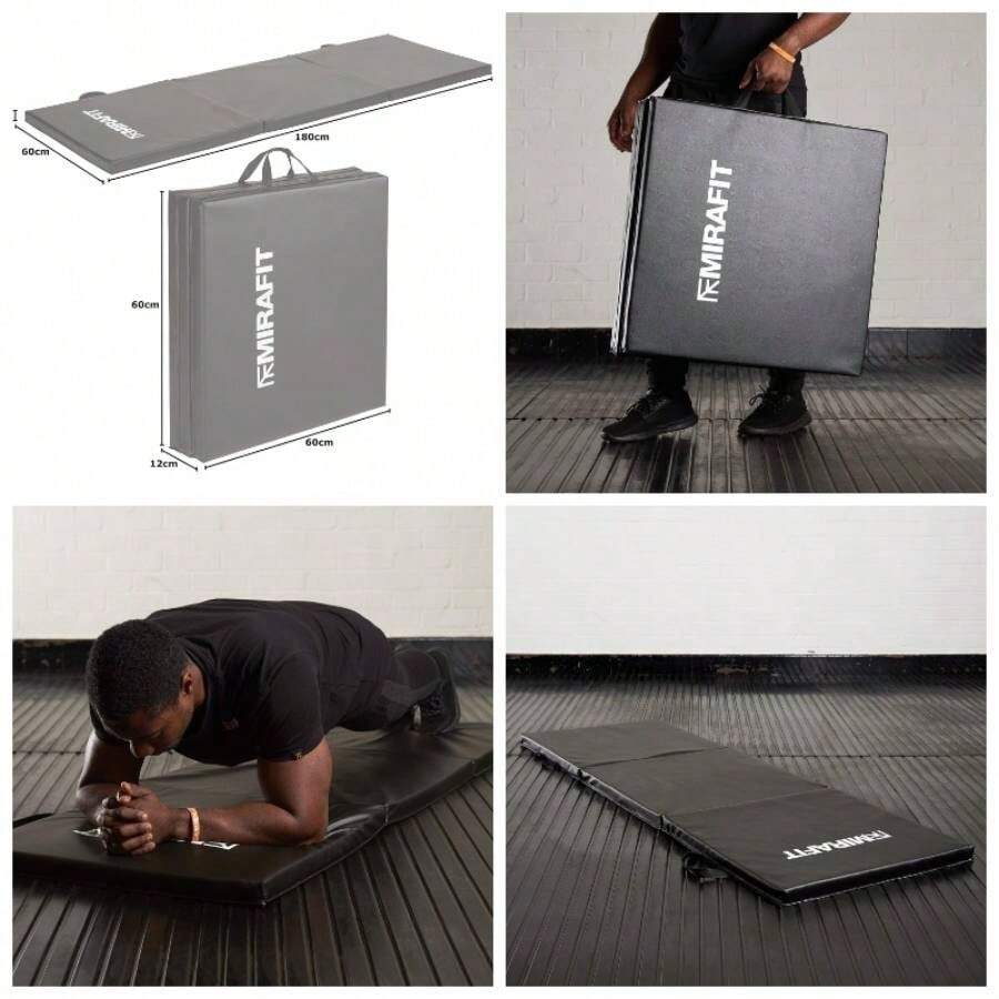 6ft Folding Exercise - 4cm - Choice Of Colour - Black - View 1