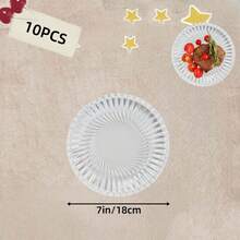 10/20个银色铝制圆形纸盘，7/9/12英寸防水螺旋一次性蛋糕盘，派对用品大包装，坚固的螺旋派对餐盘，适用于婚礼、家庭聚会、生日、野餐、烧烤、节日等场合。 - 銀色 - 查看 15