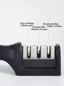 三档多功能手持磨刀器，防滑底座，快速磨刀工具，厨房刀具配件 - 彩色 - 查看 2