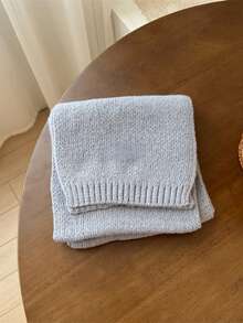 1条韩式针织围巾，双面仿羊绒加厚保暖披肩围巾，男女通用 - 多色C - 查看 13