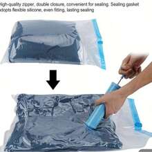 多层真空收纳袋，衣物毯子整理袋 - 必备行李及家居工具 - 藍色 - 查看 7