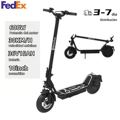 Patinete eléctrico para adultos, sistema de suspensión delantera, sistema de frenos antibloqueo electrónico con frenos de disco delanteros, batería de 36 V 15 Ah.