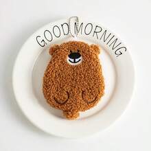 2件套可爱小熊毛绒卡通零钱包，迷你耳机盒，零钱包，口红收纳袋 - 彩色 - 查看 8