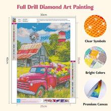 MISCER Scenery Diamond Art Kits For Adults, Farm Truck Diamond Painting Kits For Beginners, 5D Full Drill Round Paint With Diamonds Pictures, Gem Art Painting DIY Crafts Kit Decor 12x16inch - 風景-01 - 查看 3