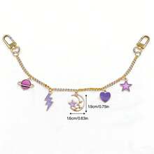 1 قطعة قلادة حقيبة بتصميم كلاسيكي أنيق بسلسلة معدنية مزينة بقلب وقلادة نجمية وردية، مناسبة لتزيين مختلف الحقائب والأمتعة، هدية مثالية للمناسبات، قلادة حقيبة نسائية - متعدد الألوان - مشاهدة 12