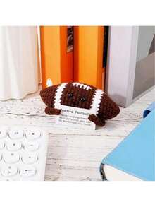 This Crochet Football Doll Cleverly Combines Crochet Craft With Football Elements, Creating A Unique And Fun Gift! Each Football Doll Is Handmade, With A Cute Design And A "Stem". Whether Gifting To A Football Fan Or Using It As A Locker Room Decoration, It Can Break The Norm In A Humorous Way And Impress The Recipient. - Multicolor - View 4