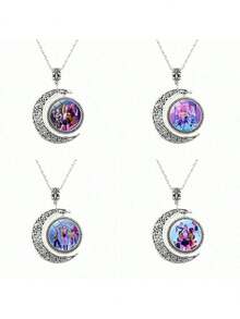1pc Kpop Demon Hunters Witch Hunting Cartoon Anime Merchandise, Necklace Accessory, Versatile Anime Female Jewelry, Moon Pendant Sweater Chain, Gift For Friends And Family, Christmas Gift, Christmas Decoration, Random Style - Multicolor - View 1