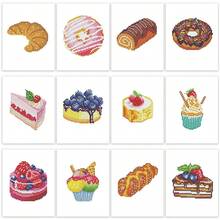 12 Pcs Small Diamond Art Kits, Cake Mini Diamond Painting Kits For Adults Beginners, 5D DIY Square Drill Diamond Dots, Quickly Finishable Mini Gem Art For Home Wall Desktop Decor, 6X7in - FD025 - 查看 1