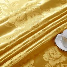 Satin Jacquard Fabric 3 Yards, 49\ Wide Peony Pattern Shiny Silky Brocade Fabric For Dress, Shirts, Tablecloth, Table Runner, Wedding Decor, DIY Crafts, Gold - 金色 - 查看 5