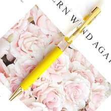 Customized Text Logo Metal Flat Head Oiled Floating Dried Flower Pen, Luxury Fashion Pen, Personalized Inspirational Pen, Back To School Gift, Daily Office & Student Use, Thoughtful Gift For Friends, Teachers, Family - Multicolor - View 36