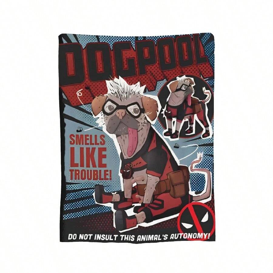 Deadpool On A Unicorn Fleece Throw Blanket  Blankets For Bedding Outdoor Warm Quilt,(16).Jpg - trắng - Xem 1