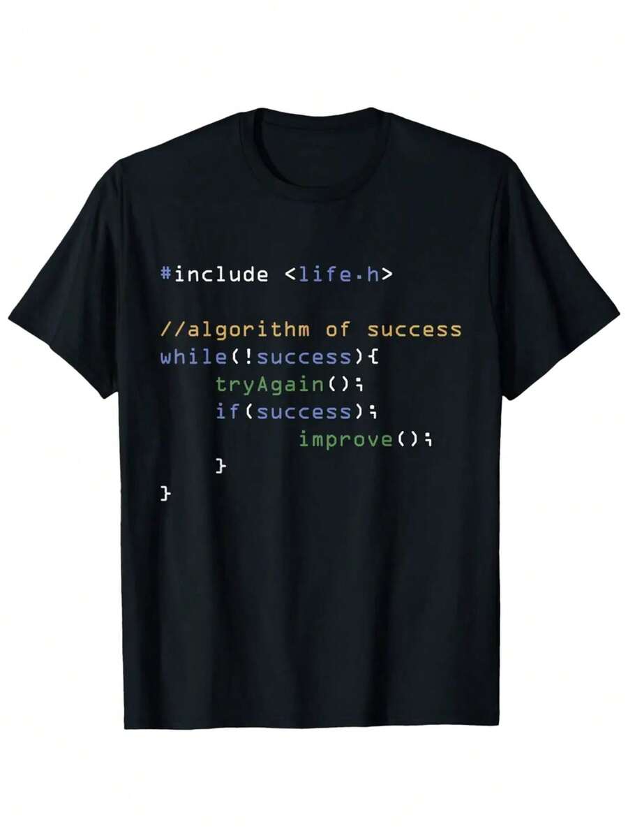 Programming Computer Science Code Algorithm Software Engineer T Shirt - Black - View 1