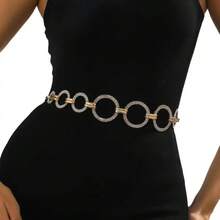 Dây đeo eo phụ kiện đa năng thời trang, họa tiết hình học, phong cách punk, boho, retro, cung đình, dễ thương, làm từ hợp kim nhôm, kiểu dáng xuyên biên giới Âu Mỹ, phụ kiện đeo eo đa năng thời trang, dây đeo eo đính hạt kim loại, thích hợp cho mùa xuân, hè, thu và đông. - Vàng - Xem 1