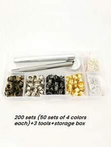 200 Sets Of Leather Rivets, Double-Headed Rivets, Metal Rivets And Punching Pliers For DIY Leather Crafting.Portable Hole Punch Eye Protection Hand Press Tool Kit, Suitable For Leather/Belt/Fabric.Suitable For Clothing, Footwear, Bags, Leather Goods, Canvas, Tarpaulin, Tents, Pool Covers, DIY Shoes, Apparel, And Handicrafts.
