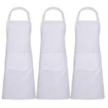 1件/3件/6件/12件装男女通用黑色围裙，可机洗 - 白色 - 查看 7