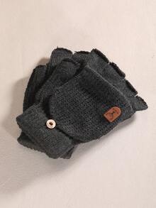 1pc Men's Winter Gloves - Jacquard Half Finger Flip-Over Knit, Thick Warm Acrylic Fabric, Button Closure, Hand Wash Or Dry Clean Only, Suitable For Outdoor Leisure Activities - Multicolor - View 11