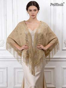 1pc Women's Lace Triangular Scarf/Shawl, Lightweight Mesh Fabric, Suitable For Beach, Vacation And Daily Wear, All Season