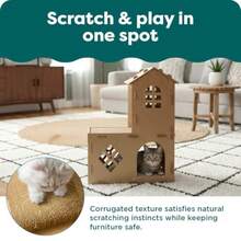 Furhaven Muebles para gatos - Tiger Tough High Castle Tower Área de juegos Apartamento escondite corrugado Rascador para gatos y gatitos cartón marrón talla única - Castillo medieval parque infantil - Ver 4