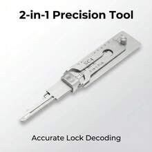 1pc SC4 2-In-1 Emergency Access Tool, Civilian Lock Pick, Portable, High Precision - Silver - View 2