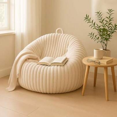 Honeydak - Funda de puf de almacenamiento de animales de peluche esponjosos sin relleno funda cómoda para puf sin relleno ni decoración del hogar recámara organización soporte textil para