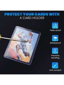 EstiloTendenciaPaquete De 200 Fundas De Tarjetas De Carga Superior Para Tarjetas, Protectores De Tarjetas De BéIsbol De 7.62 X 10.16 Cm, Fundas De PláStico Duro Para BéIsbol, Tarjetas De FúTbol (100 Mangas Duras +Calidad PremiumVersióN Mejorada - 100 tarjeteros duros + 100 tarjeteros blandos - Ver 10