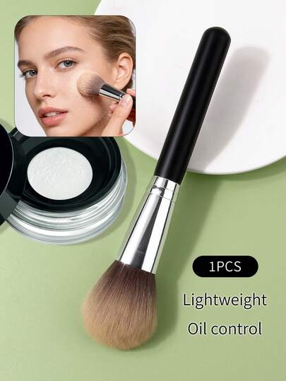 1pc Professional Face Makeup Brush - Powder Brush, Blush Brush, Makeup Tools, Soft Fiber Material, Portable Travel Essential, Gift For Women/Girls