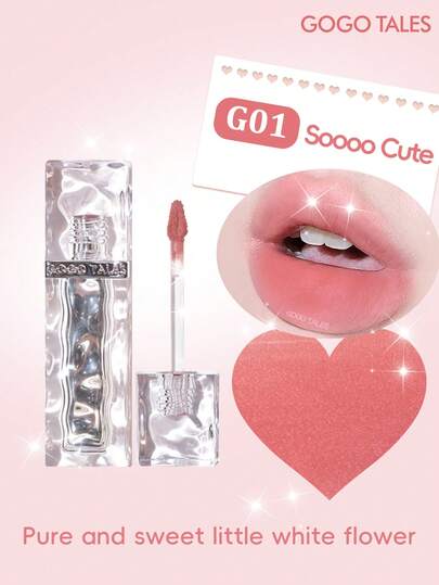 GOGO TALES 冰爽唇泥，哑光唇釉，柔滑水润，持久显色，不沾杯不晕染，柔雾腮红唇釉，适合所有肤色，学生适用，GOGOTALES