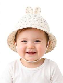 1pc Baby Sun Hat, Spring/Summer Styles With Bow/Heart/Cherry/Floral/Polka Dot Patterns, Unisex Infant Sun Protection Hat For Outdoor Activities, Adjustable Head Circumference - Multicolor - View 5