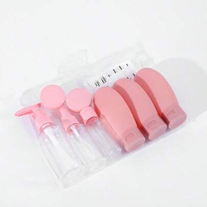 11件套旅行装可重复灌装瓶套装，化妆品小样容器，便携式按压泵分装器，适用于粉底液、乳液、喷雾等。