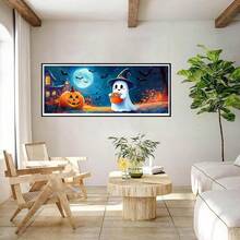 Bimkole Large Diamond Art Kits For Adults Halloween Ghost, Full Drill 5D DIY Rhinestone Embroidery Set Paint With Diamonds Art Pumpkin Kits Cross Stitch Home Wall Craft Decoration 31.5x11.81 Inch - 大號幽靈糖果 - 查看 5