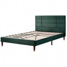 Double Bed With Slatted Base And Slatted Base, Optional 140x200cm Extra Bed (With Feather Mattress) In Multicolour. - Green - View 3