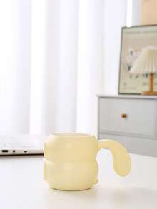 1pc Ceramic Latte Coffee Cup, High-Quality Cute Couple Water Mug, Rabbit Ear Design, Milk Malt Breakfast Cup, Creative 320ml Office Mug, Rustic Ceramic Cup - Multicolor - View 7