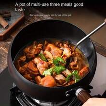 1pc Cast Iron Pot With Lid - Handmade Traditional Design, Wide Belly And Non Stick Mirror Surface, Splash Proof, Rust Proof Heavy-Duty Structure, Uniform Heat Distribution - Suitable For Gas Stoves, Durable Kitchen Utensils, Stove Protectors, Durable Kitchen Utensils - Multicolor - View 7