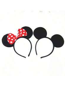 1/6pcs Disney Minnie Mouse Ear Headband With Bow Design, Princess Costume Accessory, Suitable For Party, Birthday, Carnival (Some Accessories Randomly Shipped), Perfect Gift, Birthday Gift, Ideal For Various Festivals, Fashionable Item, Luxury Choice. Perfect Gift For Friends Or Partners, Valentine's Day Decoration, Ideal Choice, Party Gift. - Multicolor - View 3