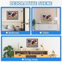 EMIEAUFG Eagle Diamond Art Kits For Adults, Diamond Painting Kit For  And Beginners, American Bald Eagle, Flag, Stained Glass, 5D Full Drill Round Diamond Craft, Home Wall Decor 12\ X 16\ - SR62 - 查看 8