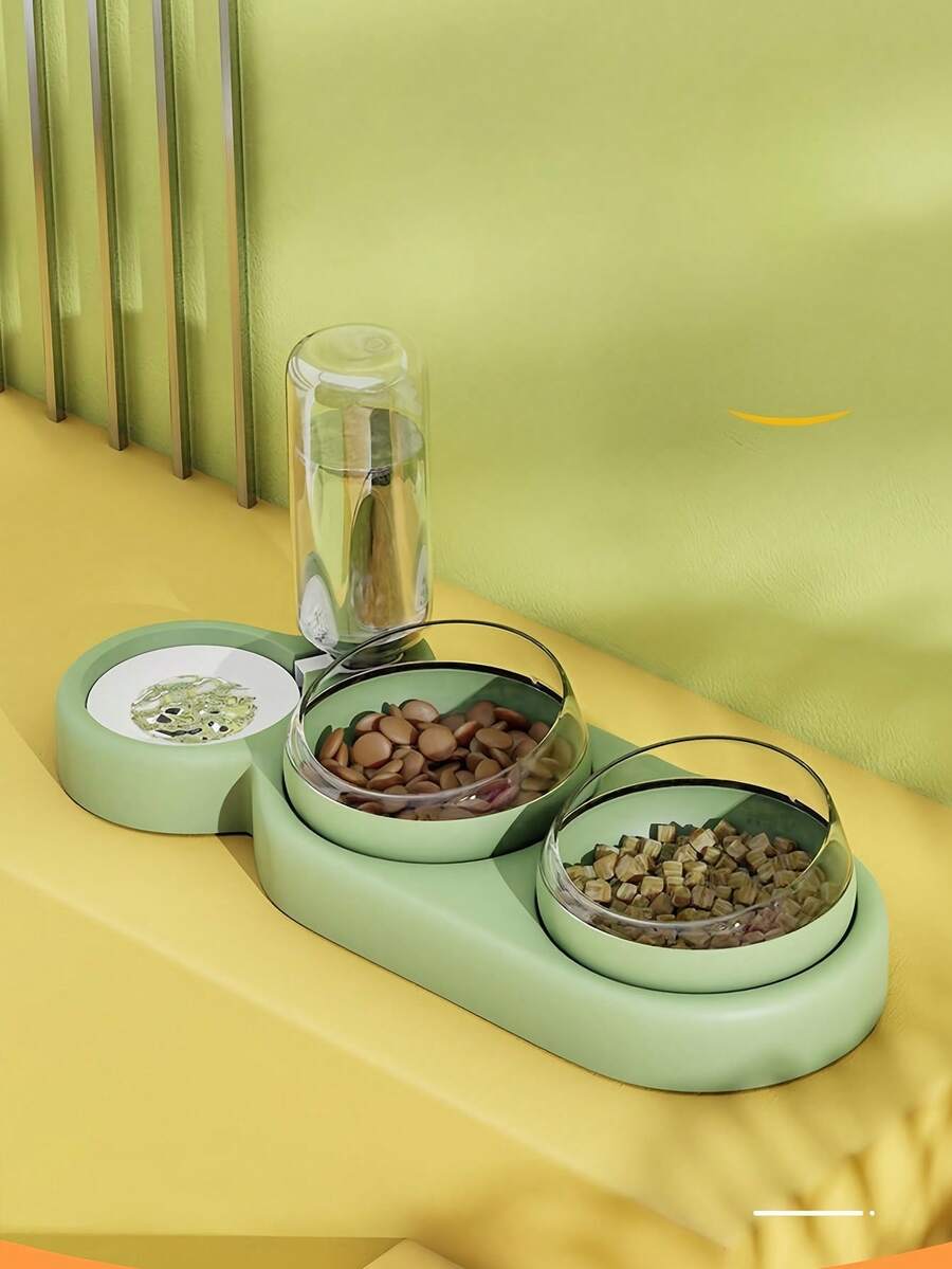 Large Capacity Pet Water Dispenser - Automatic Pet Water Dispenser, Splash-Proof Pet Water Dispenser, Button-Style Pet Water Dispenser, Automatic Dog Food Bowl, Pet Teddy Dog Bowl, Dual Bowl Cat Water Dispenser - 500ml - View 1