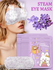 50pcs Lavender Scented Steam Eye Masks, Help Relieve Eye Fatigue, Relax Mind & Body, Suitable For People Who Use Electronic Devices Like Computers & Phones For Long Periods, Students With Study/Work Pressure, Office Workers, Night Owls, School, Back To School, Travel, Travel Essentials, Home Essentials, Eye Mask, Sleep Mask - Purple - View 20