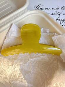 2个/1个女士黄色雏菊花朵爪夹，时尚鲨鱼齿发夹，优雅简约纯色发爪，适合日常、休闲、派对、海滩、度假、发型设计、洗发、化妆、服装配饰，秋冬春夏皆宜 - 彩色 - 查看 4