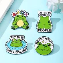 4pcs/Set Frog Enamel Brooch Pin Valentine Fashion Decorative Brooches Ornaments Lapel Bag Badges Jewelry Gifts - Multicolor - View 4