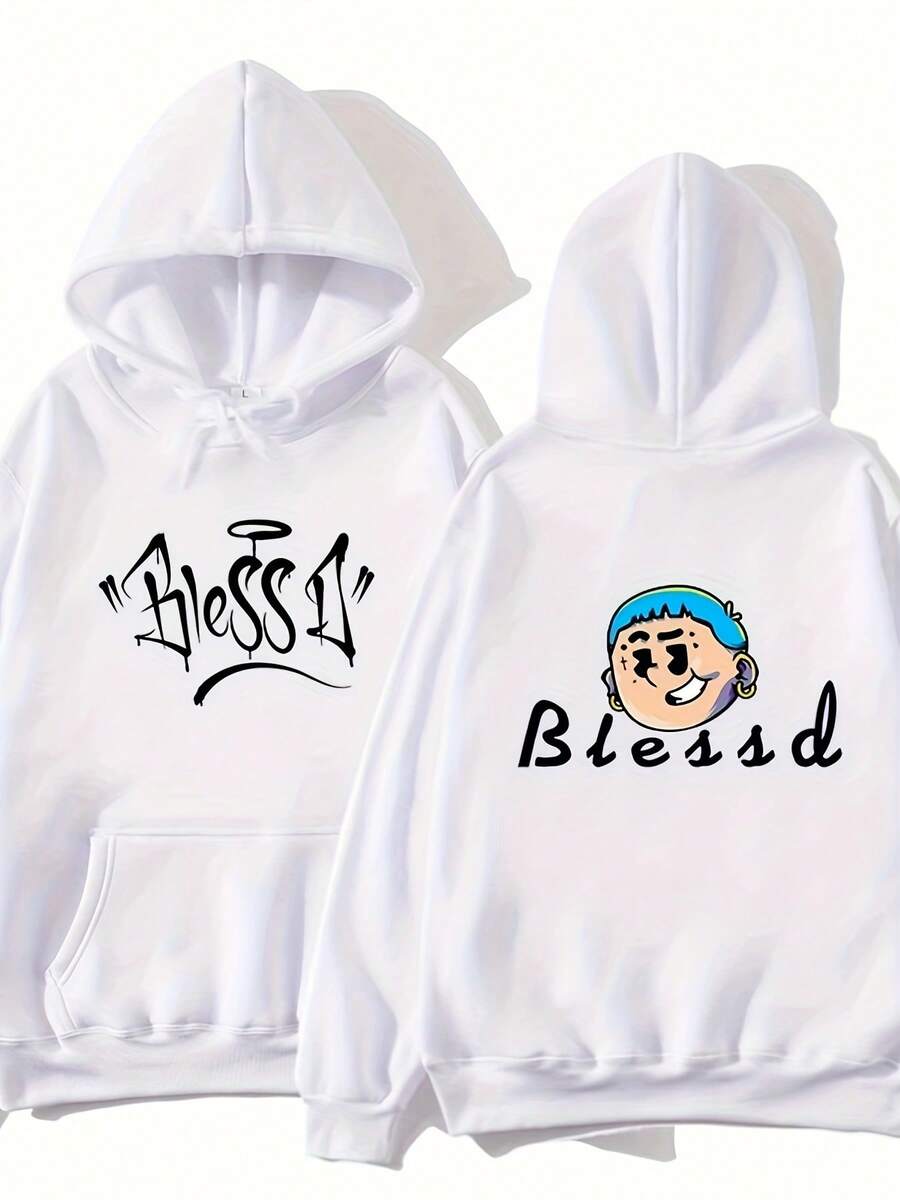 New Versatile Autumn And Winter Blessd New Logo Hoodie For Casual Wear For Both Men And Women Essentials Hoodie Hoodie For Women Sweatshirts For Women Hoodies For Men 's Hoodie Sweatshirts For Men Essentials Fear - 白色 - 查看 1