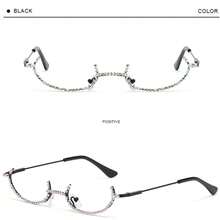 1pc Rhinestone Eyeglasses Frame, Sparkling Rimless Glasses For Party And Photo Shooting