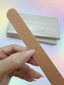 50/100片装指甲锉，实木指甲锉，双面180/180目砂纸，薄型砂纸条，适用于修甲、卸甲、抛光，木质锉条，适用于商业和家庭用途 - 彩色 - 查看 4