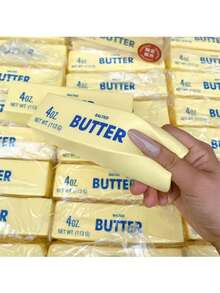 1pc Soft & Slow Rebound Hachimi Butter Bread Squishy Toy, Stress Relief Squeeze Toy - Multicolor - View 6