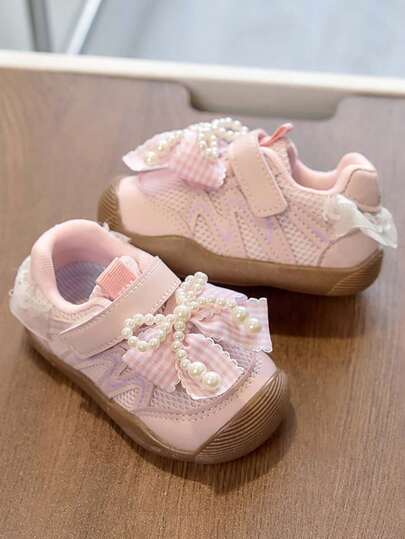 1 Pair Kids Unisex Mesh Breathable Sports Shoes, Toddler Soft Sole Anti-Slip Anti-Kick Sneakers, Suitable For Walking, Casual, Outdoor, Campus, Running, Spring/Summer/Autumn