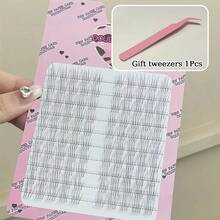 100 Clusters Super Fine Natural-Looking Individual Eyelash Extensions, C-Curl Lengthening, Comes With Tweezer, Suitable For Daily Use And Gifts - C - View 10
